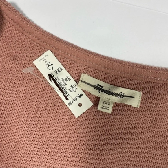 Madewell Ottoman Rib Square Neck Top Faded Mauve MB170 - Picture 8 of 9